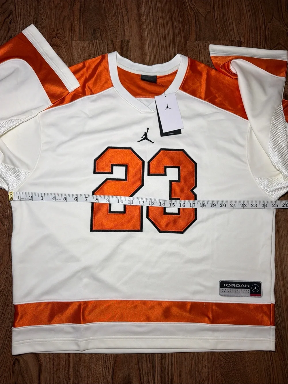Men's Jordan Brooklyn Collegiate Hockey Jersey White Orange HV0109-133 Size L